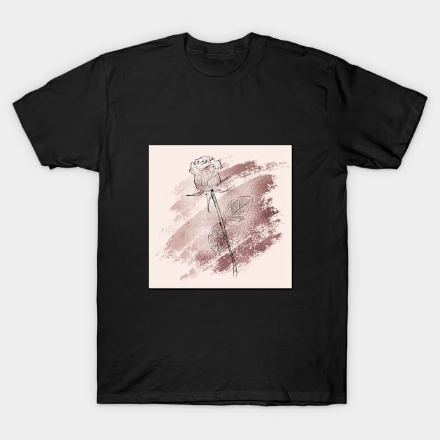 Vintage Classic Stem of Rose T-Shirt by GoodyL